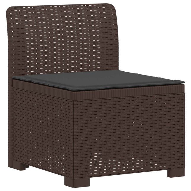 1-personers Havemøbelsofa med Pude Rattan Look PP Brun