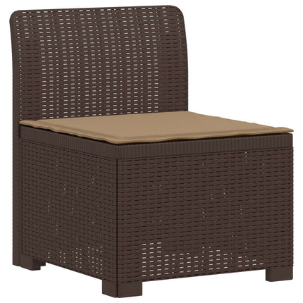1-personers Havemøbelsofa med Pude Rattan Look PP Brun