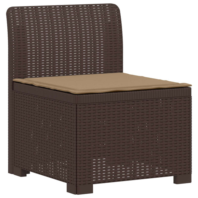 1-personers Havemøbelsofa med Pude Rattan Look PP Brun