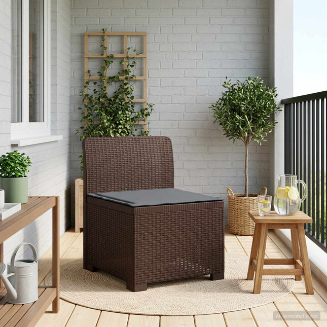 1-personers Havemøbelsofa med Pude Rattan Look PP Brun