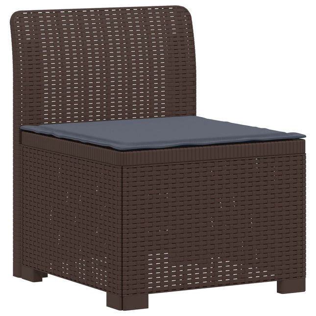 1-personers Havemøbelsofa med Pude Rattan Look PP Brun