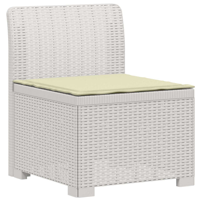 1-personers Havemøbelsofa med Pude Rattan Look PP Hvid