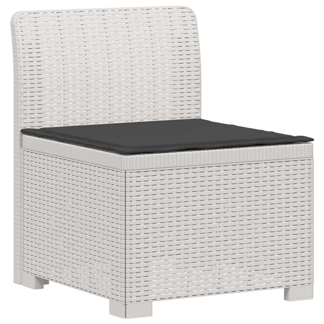 1-personers Havemøbelsofa med Pude Rattan Look PP Hvid