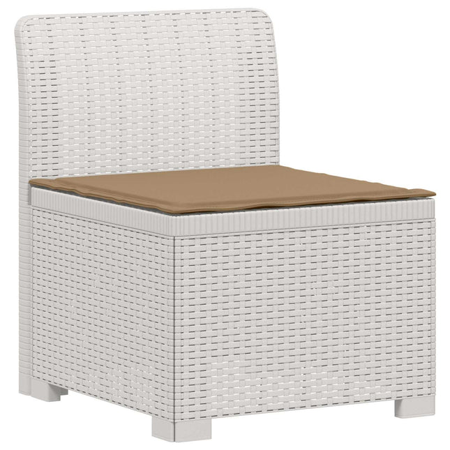 1-personers Havemøbelsofa med Pude Rattan Look PP Hvid