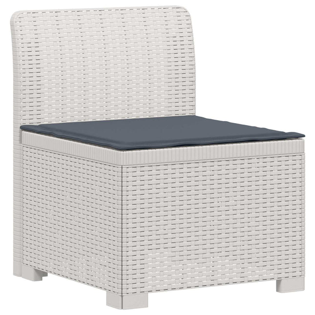 1-personers Havemøbelsofa med Pude Rattan Look PP Hvid