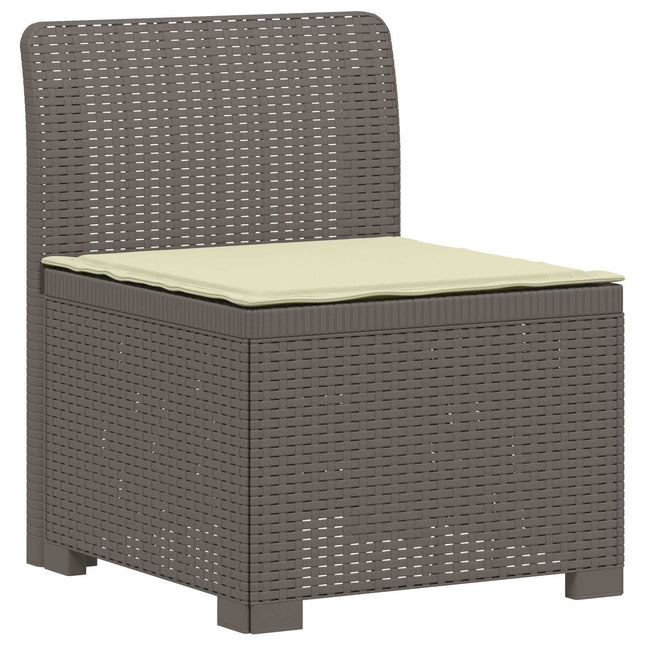 1-personers Havemøbelsofa med Pude Rattan Look PP Lysegrå