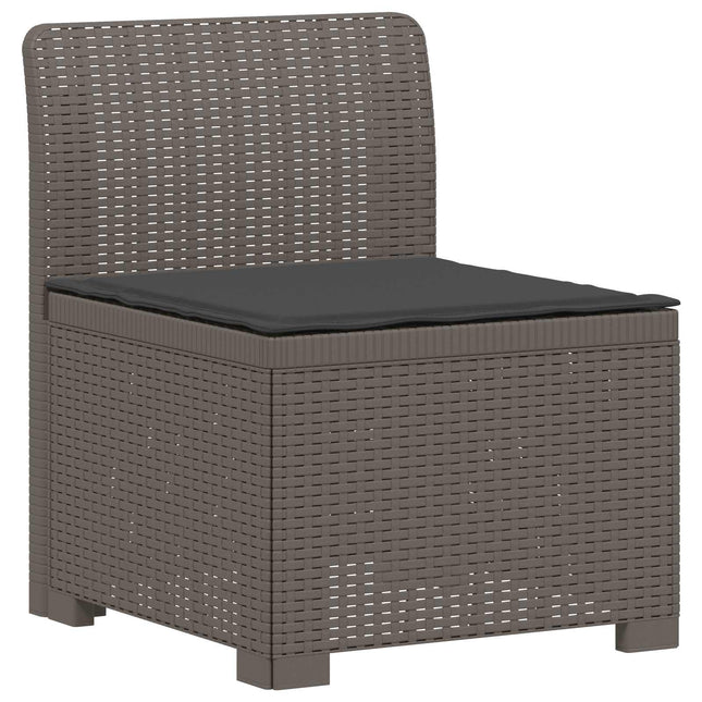 1-personers Havemøbelsofa med Pude Rattan Look PP Lysegrå