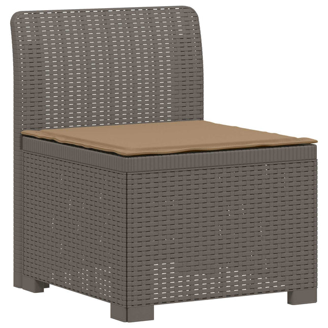 1-personers Havemøbelsofa med Pude Rattan Look PP Lysegrå