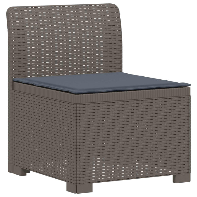1-personers Havemøbelsofa med Pude Rattan Look PP Lysegrå