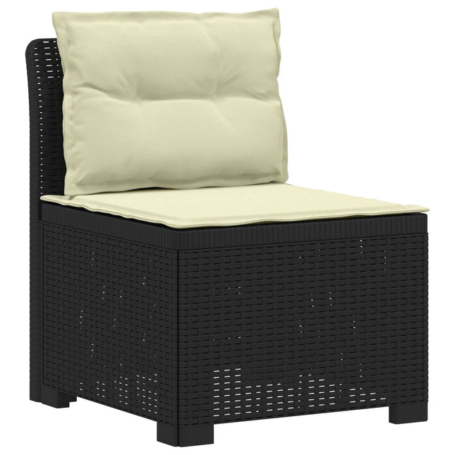 1-personers Havemøbelsofa med Pudefyld Rattan Look PP Antracit