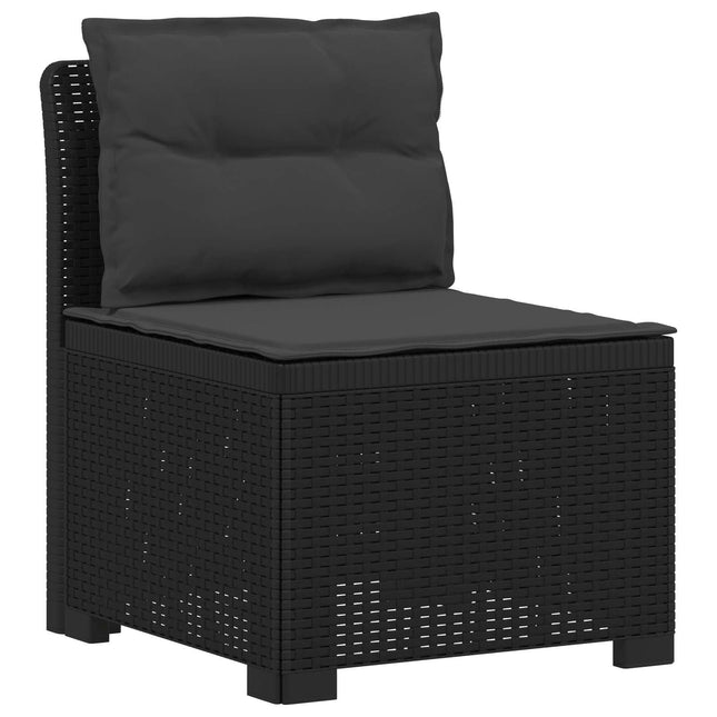 1-personers Havemøbelsofa med Pudefyld Rattan Look PP Antracit