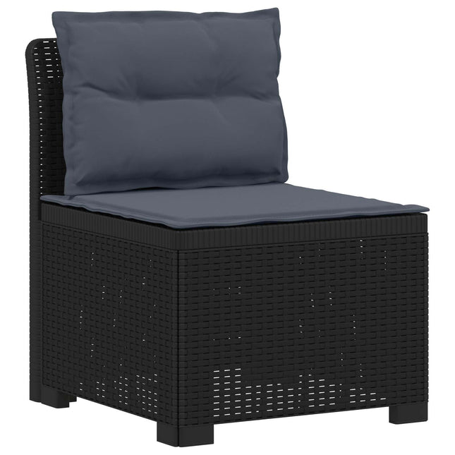 1-personers Havemøbelsofa med Pudefyld Rattan Look PP Antracit