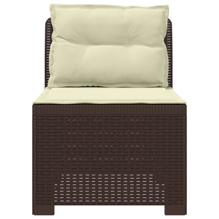 1-personers Havemøbelsofa med Pudefyld Rattan Look PP Brun