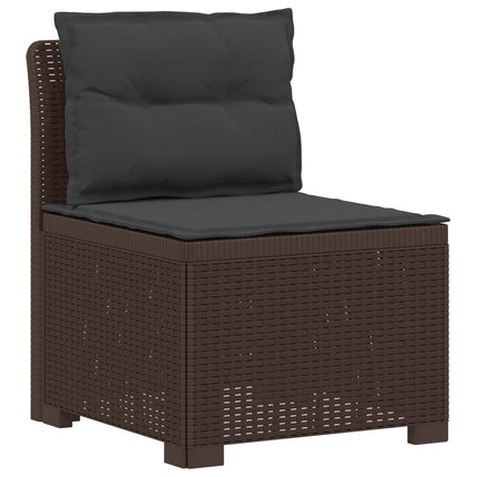 1-personers Havemøbelsofa med Pudefyld Rattan Look PP Brun