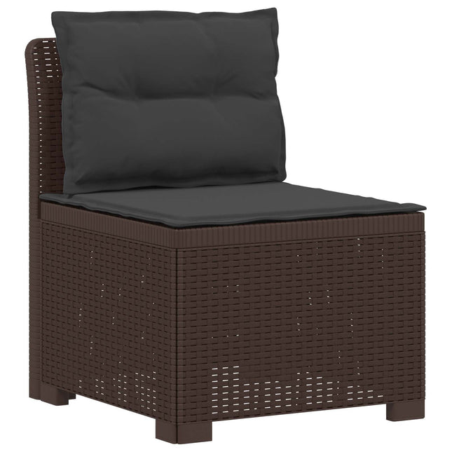 1-personers Havemøbelsofa med Pudefyld Rattan Look PP Brun