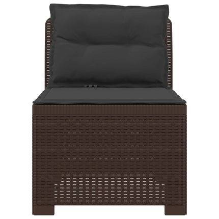 1-personers Havemøbelsofa med Pudefyld Rattan Look PP Brun