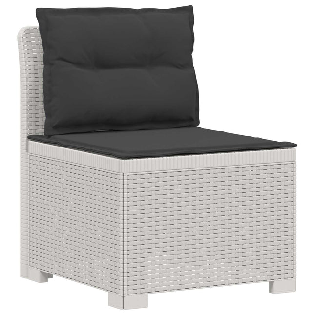 1-personers Havemøbelsofa med Pudefyld Rattan Look PP Hvid
