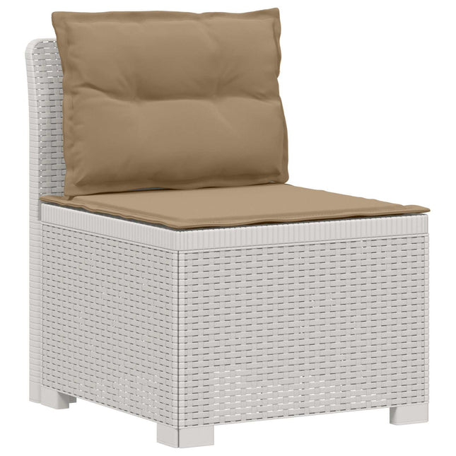 1-personers Havemøbelsofa med Pudefyld Rattan Look PP Hvid