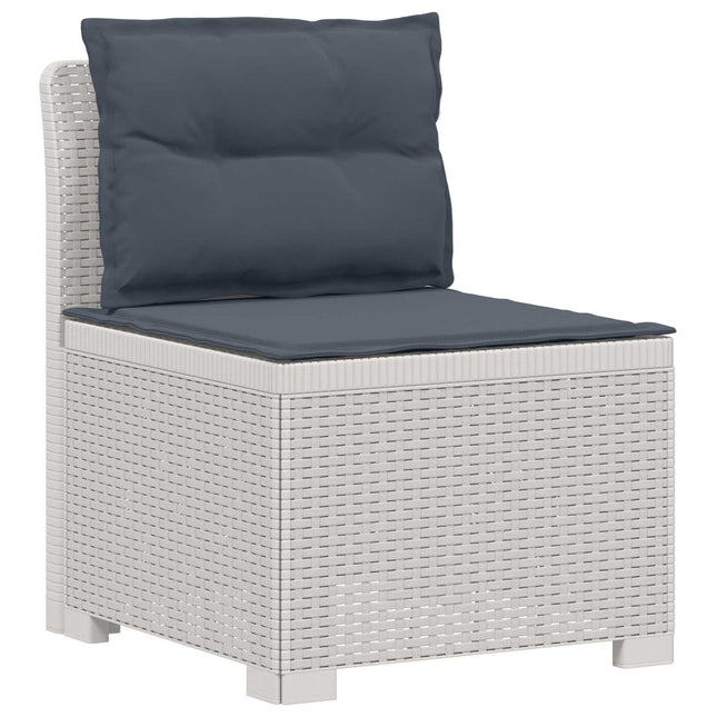 1-personers Havemøbelsofa med Pudefyld Rattan Look PP Hvid