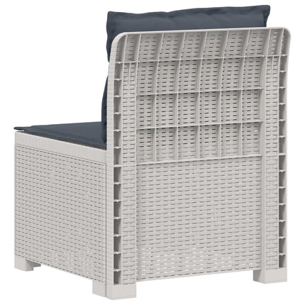 1-personers Havemøbelsofa med Pudefyld Rattan Look PP Hvid