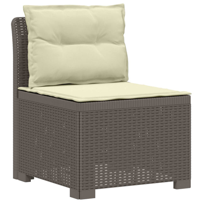 1-personers Havemøbelsofa med Pudefyld Rattan Look PP Lysegrå