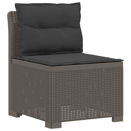 1-personers Havemøbelsofa med Pudefyld Rattan Look PP Lysegrå