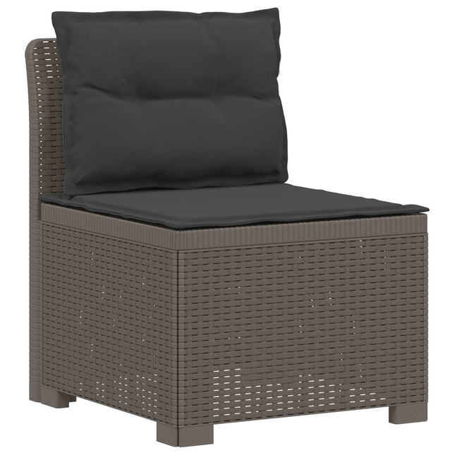 1-personers Havemøbelsofa med Pudefyld Rattan Look PP Lysegrå
