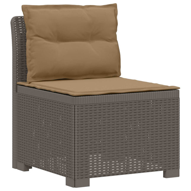 1-personers Havemøbelsofa med Pudefyld Rattan Look PP Lysegrå