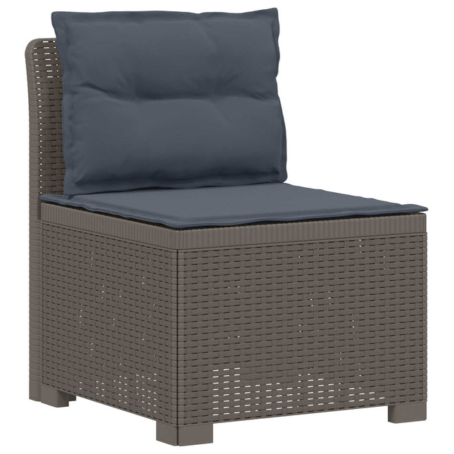 1-personers Havemøbelsofa med Pudefyld Rattan Look PP Lysegrå