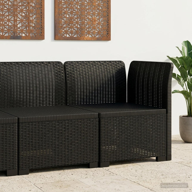 1-personers Havemøbelsofa Rattan Look PP Antracit