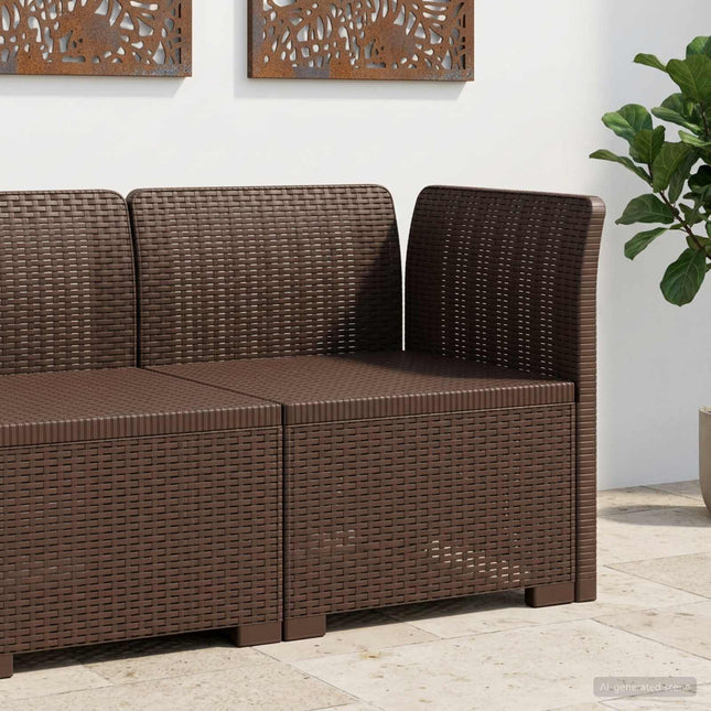 1-personers Havemøbelsofa Rattan Look PP Brun