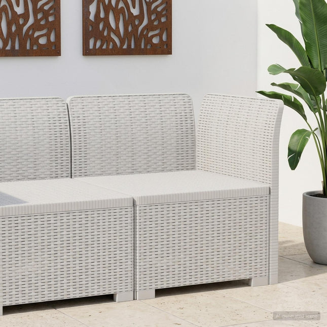 1-personers Havemøbelsofa Rattan Look PP Hvid