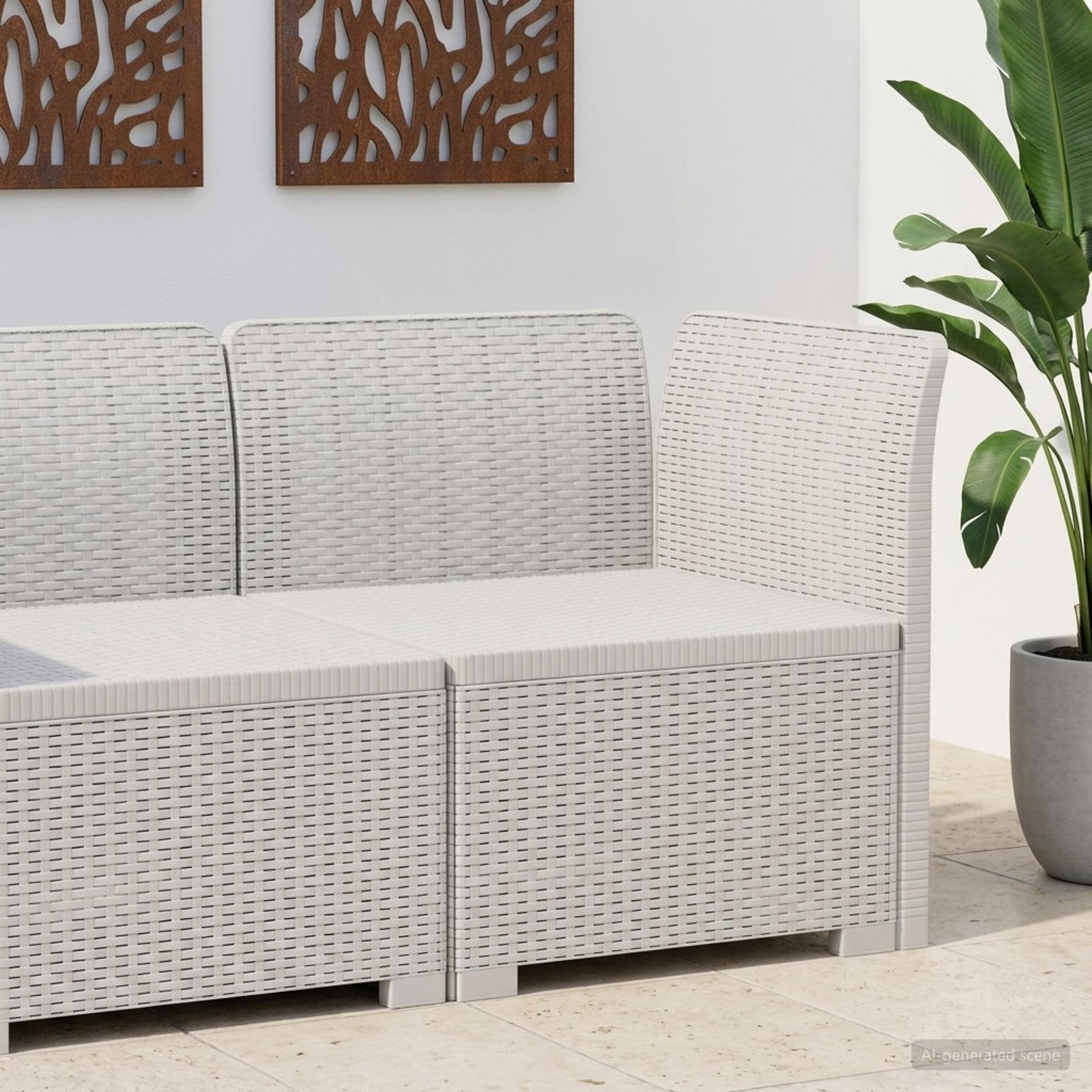1-personers Havembelsofa Rattan Look PP Hvid