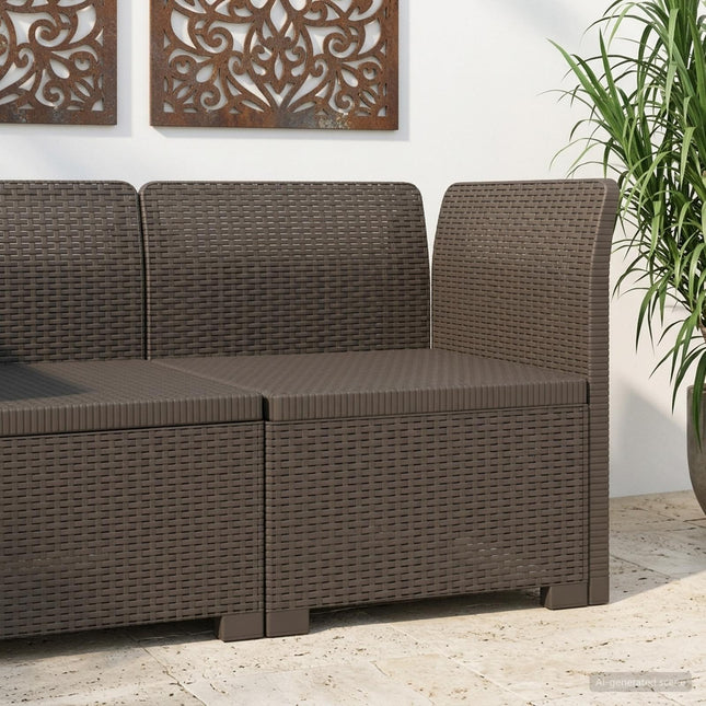 1-personers Havemøbelsofa Rattan Look PP Lysegrå