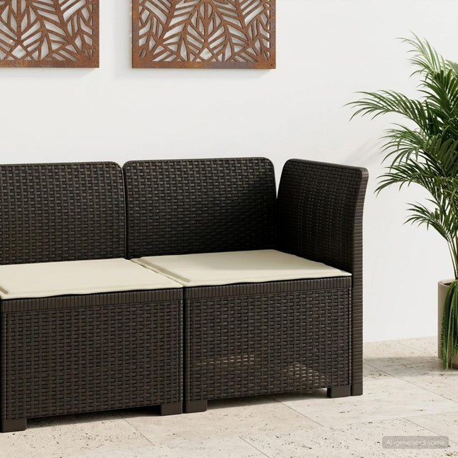 1-personers Havemøbelsofa med Pude Rattan Look PP Antracit
