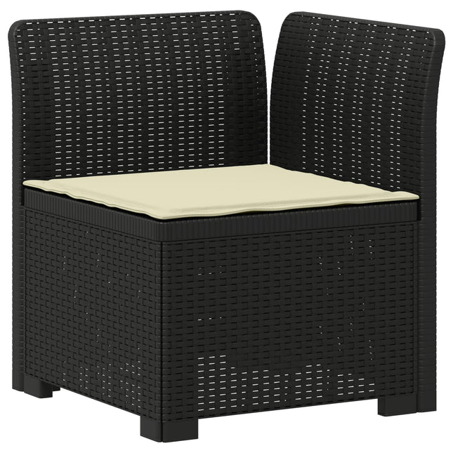 1-personers Havemøbelsofa med Pude Rattan Look PP Antracit