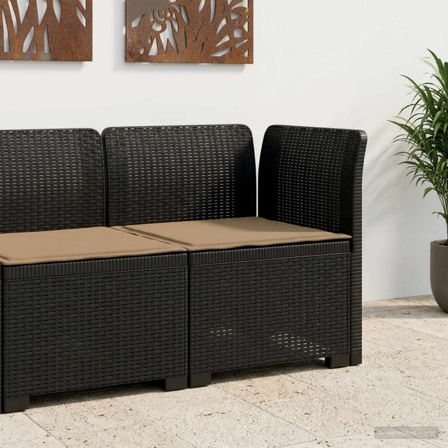1-personers Havemøbelsofa med Pude Rattan Look PP Antracit