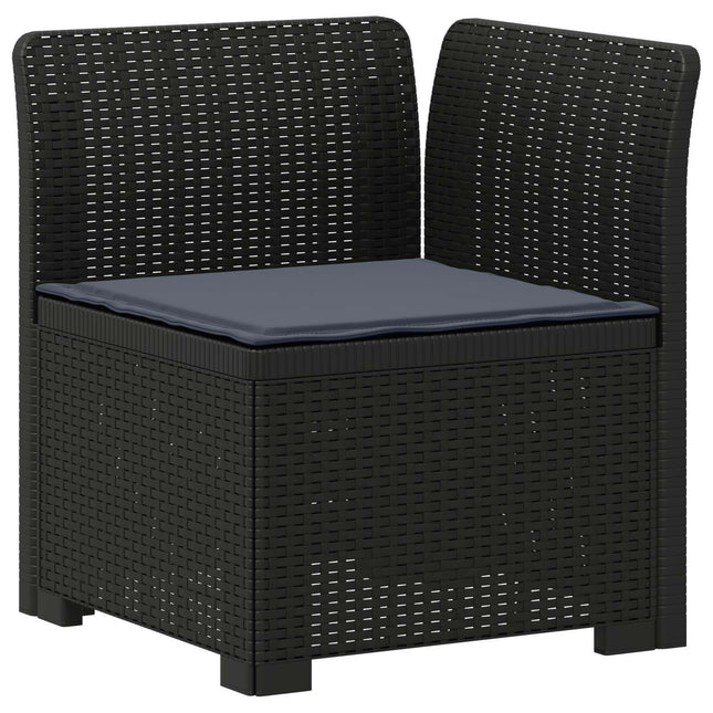 1-personers Havemøbelsofa med Pude Rattan Look PP Antracit