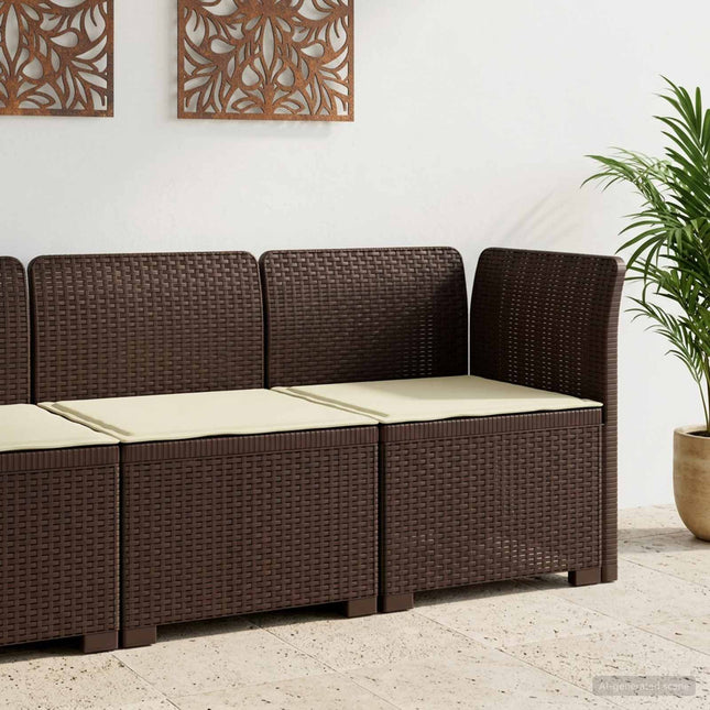 1-personers Havemøbelsofa med Pude Rattan Look PP Brun