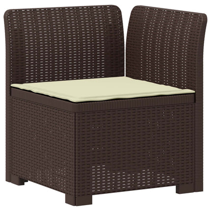 1-personers Havemøbelsofa med Pude Rattan Look PP Brun