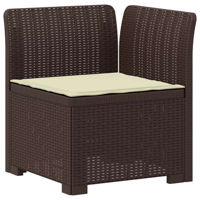 1-personers Havemøbelsofa med Pude Rattan Look PP Brun