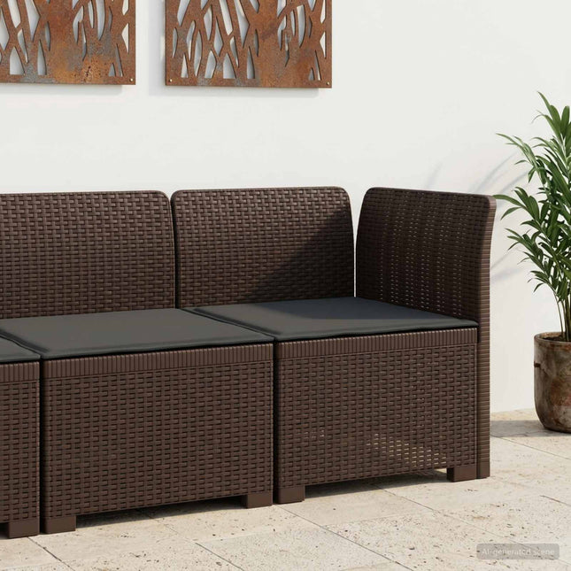 1-personers Havemøbelsofa med Pude Rattan Look PP Brun