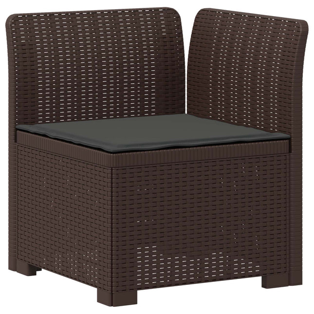 1-personers Havemøbelsofa med Pude Rattan Look PP Brun