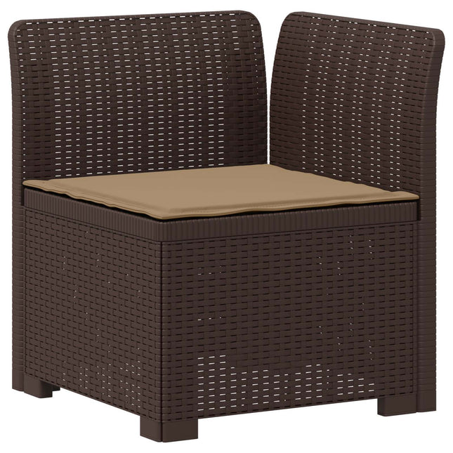 1-personers Havemøbelsofa med Pude Rattan Look PP Brun