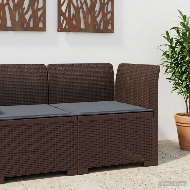 1-personers Havemøbelsofa med Pude Rattan Look PP Brun