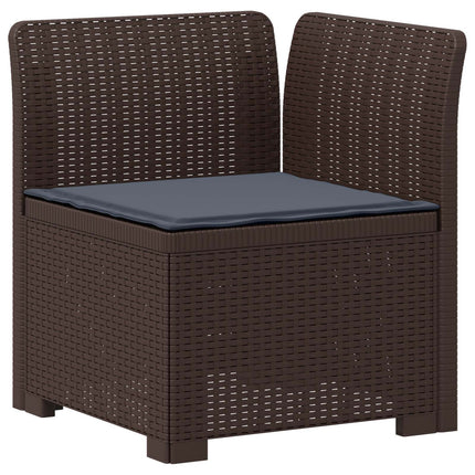 1-personers Havemøbelsofa med Pude Rattan Look PP Brun