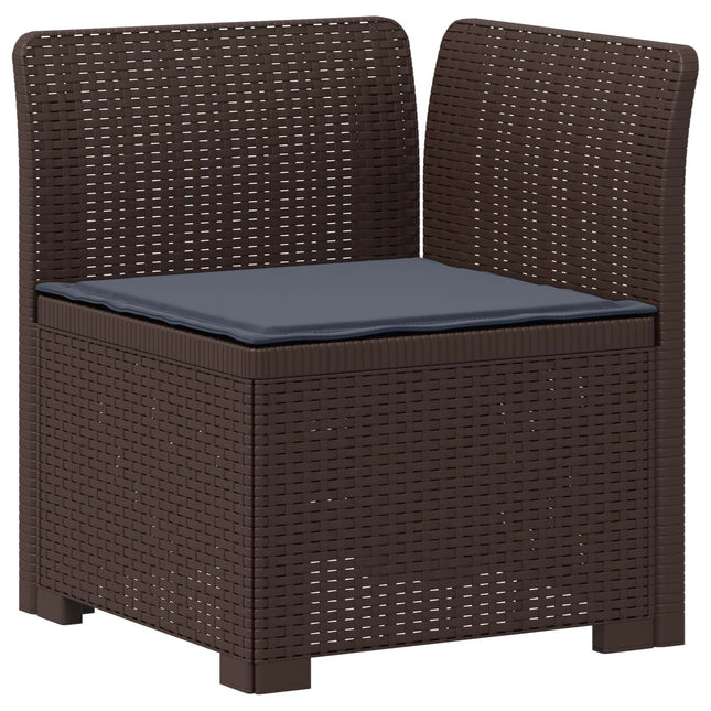 1-personers Havemøbelsofa med Pude Rattan Look PP Brun