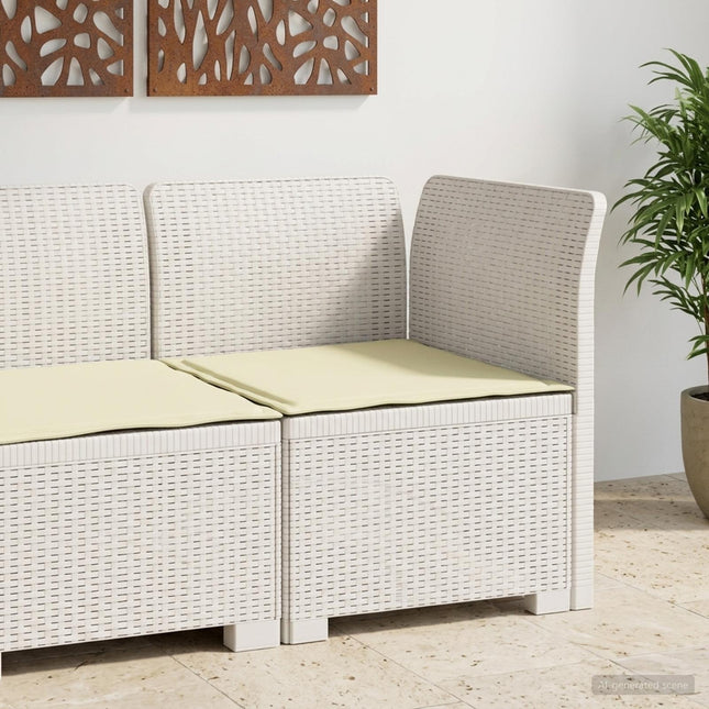 1-personers Havemøbelsofa med Pude Rattan Look PP Hvid
