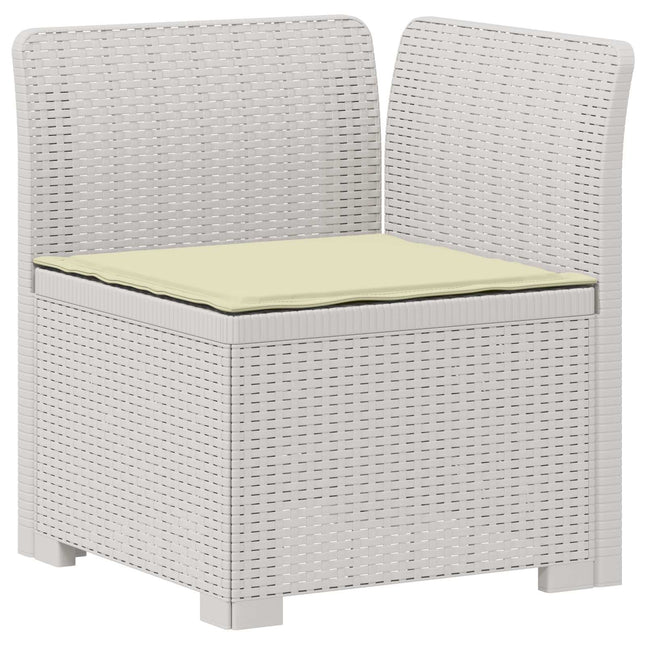 1-personers Havemøbelsofa med Pude Rattan Look PP Hvid