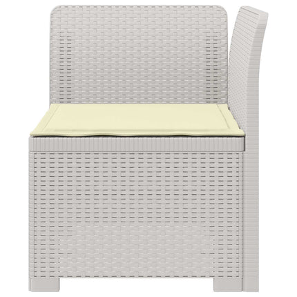 1-personers Havemøbelsofa med Pude Rattan Look PP Hvid